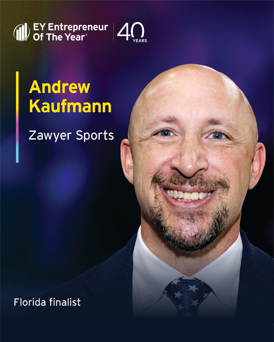 ZawyerSports's tweet image. Congrats to our CEO Andy Kaufmann who has been named a 2025 EY US Entrepreneur Of The Year® Florida Award finalist!
-
Read More 🔗 bit.ly/3F7Dbbs