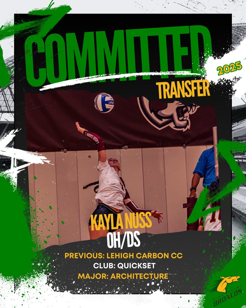 Please welcome Kayla Nuss, a transfer from Lehigh Carbon Community College, to the SUNY Delhi Volleyball Family! 💚💛🏐

#ItsaGreatDaytobeaBronco #WelcometotheFamily #WeDigDelhi