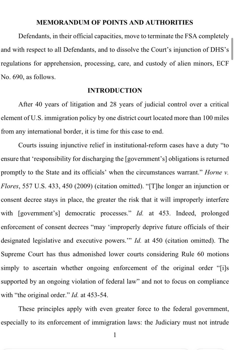 JUST IN: The Trump administration asks a court to end the Flores Settlement Agreement, which has governed the care of migrant children in U.S. custody for nearly 3 decades, since 1997.

The first Trump administration tried to do the same, but its effort was blocked in court.