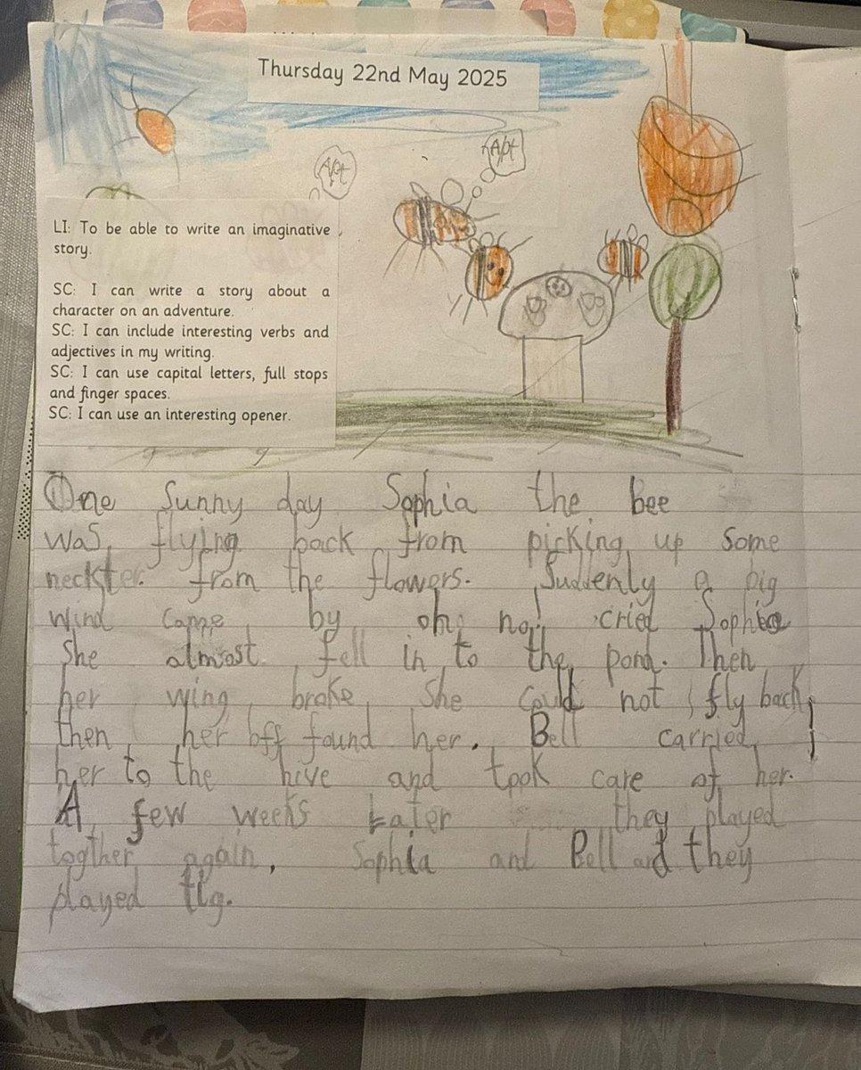 Annbank_Primary (@annbank_ps) on Twitter photo Proud P2/1teacher/ pupil moment….. Just wanted to share a piece of wow work from today 😍! We have written an imaginative story about a minibeast of our own choosing and this was a pupil’s independent writing😍! <a href="/SAC_Reads/">South Ayrshire Reads</a> we 🩷 your phonics pedagogy in P2/1, it’s 👍 Proud P2/1teacher/ pupil moment….. Just wanted to share a piece of wow work from today 😍! We have written an imaginative story about a minibeast of our own choosing and this was a pupil’s independent writing😍! <a href="/SAC_Reads/">South Ayrshire Reads</a> we 🩷 your phonics pedagogy in P2/1, it’s 👍