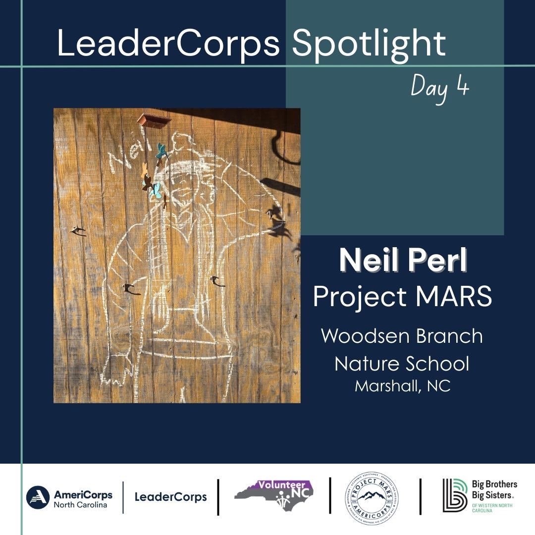 VolunteerNC's tweet image. It’s day 4 with our #LeaderCorps Spotlights Neil Perl and Claire Klima serving with #ProjectMARS in WNC! Read on to learn what a day in the life looks like for both Neil and Claire! ☀️🅰️💪