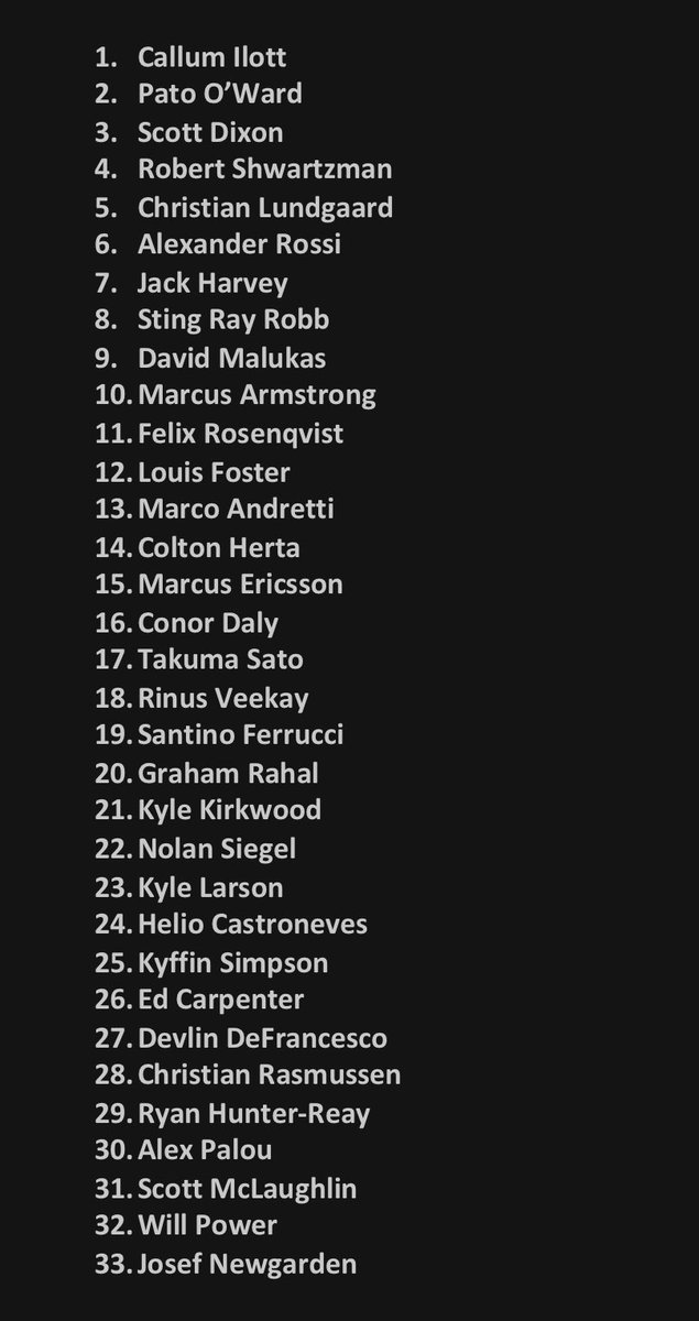 Ahead of the #Indy500 , here’s the 33 drivers in the field ranked by who I most want to win