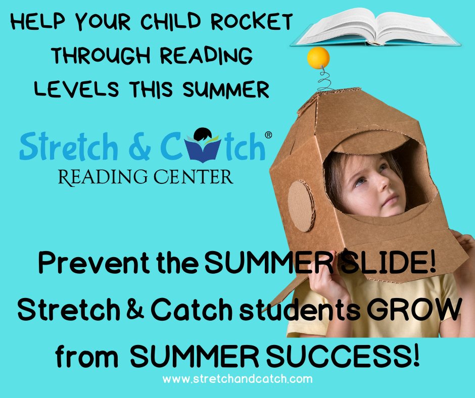 stretchandcatch's tweet image. It's time to sign up for our SUMMER PROGRAM!  www.stretchandcatch,com
ROCKET TO SUCCESS this summer &amp;amp; avoid the SUMMER SLIDE!
On average, our students move 1 READING LEVEL every 5 SESSIONS.
#NoSummerSlide
#RocketReadingLevels