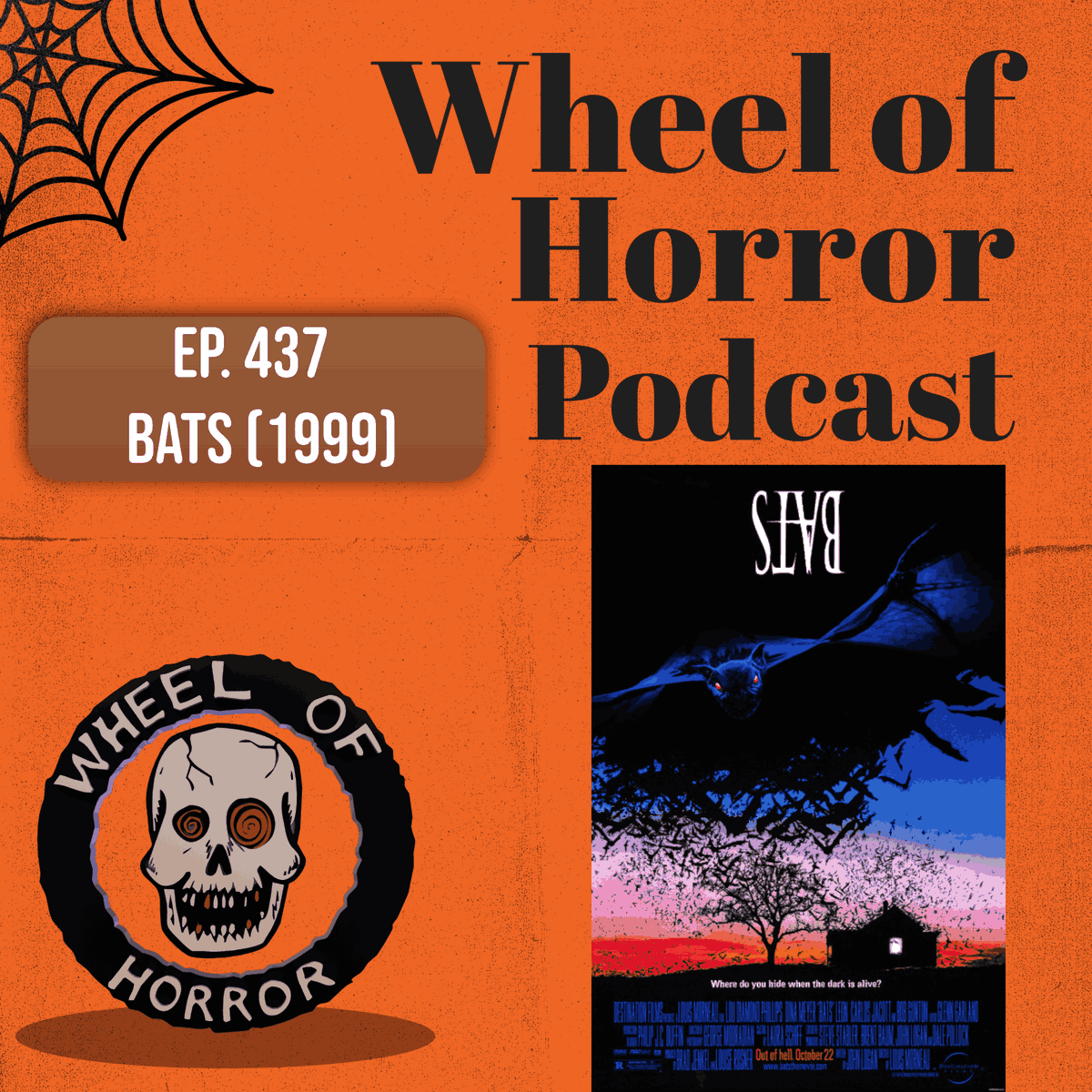 Wheel of Horror Podcast (@horrorwheel) on Twitter photo Today we are sinking our teeth into Bats (1999), the creature feature where genetically modified bats terrorize a small Texas town.  Is it so-bad-it’s-good or just... bats? Tune in and decide. 
 Apple Podcast: podcasts.apple.com/us/podcast/whe…  
Spotify: open.spotify.com/show/3HnyAISG8… Today we are sinking our teeth into Bats (1999), the creature feature where genetically modified bats terrorize a small Texas town.  Is it so-bad-it’s-good or just... bats? Tune in and decide. 
 Apple Podcast: podcasts.apple.com/us/podcast/whe…  
Spotify: open.spotify.com/show/3HnyAISG8…