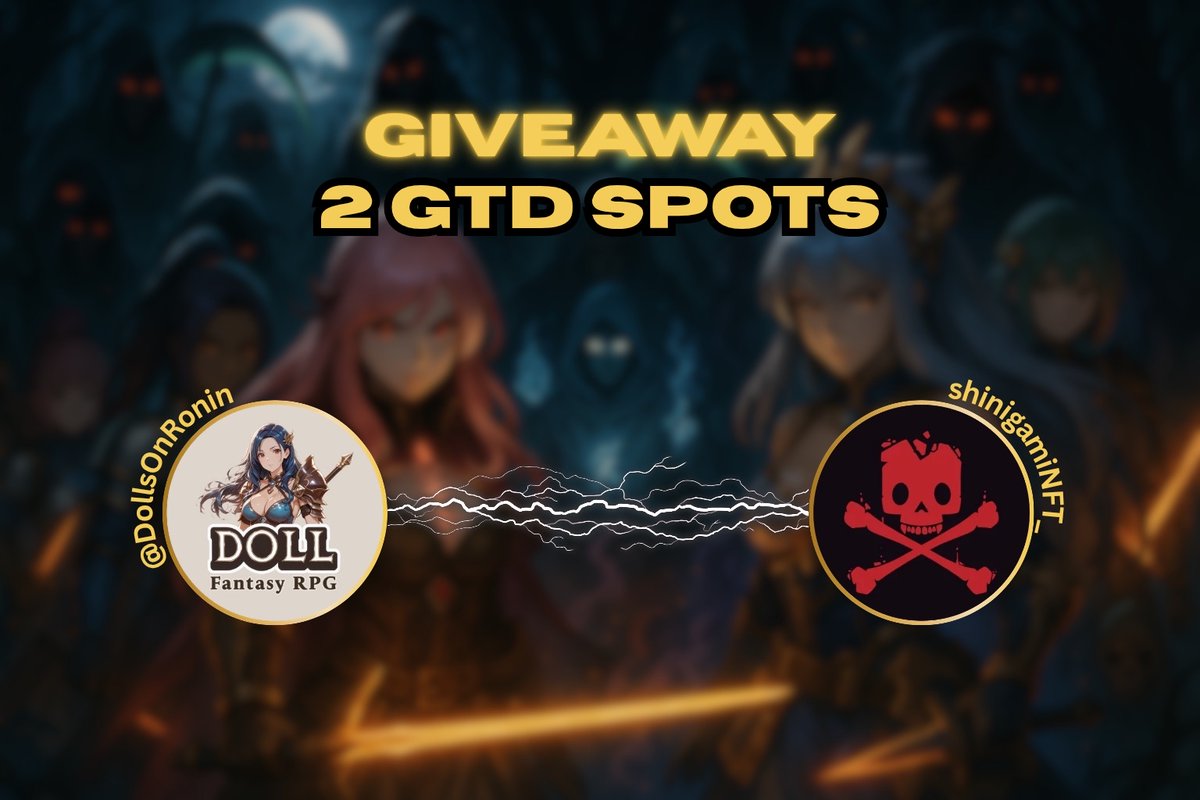 Shinigami (@shinigaminft_) on Twitter photo GIVEAWAY ALERT 🚨
<a href="/DollsOnRonin/">Doll Fantasy RPG</a> X <a href="/shinigamiNFT_/">Shinigami</a>
Rewards : 2x GTD WL 🏆
How to Join?
1️⃣Follow <a href="/ronencoin/">Ronen Mining Network</a> <a href="/DollsOnRonin/">Doll Fantasy RPG</a> <a href="/shinigamiNFT_/">Shinigami</a> & <a href="/NotRealiz/">Realiz</a>
2️⃣Like & Retweet
3️⃣Tag 3 friends
4️⃣Join: discord.com/invite/ronen
Winners will be picked on May 26th ⏰
#Ronin #NFT GIVEAWAY ALERT 🚨
<a href="/DollsOnRonin/">Doll Fantasy RPG</a> X <a href="/shinigamiNFT_/">Shinigami</a>
Rewards : 2x GTD WL 🏆
How to Join?
1️⃣Follow <a href="/ronencoin/">Ronen Mining Network</a> <a href="/DollsOnRonin/">Doll Fantasy RPG</a> <a href="/shinigamiNFT_/">Shinigami</a> & <a href="/NotRealiz/">Realiz</a>
2️⃣Like & Retweet
3️⃣Tag 3 friends
4️⃣Join: discord.com/invite/ronen
Winners will be picked on May 26th ⏰
#Ronin #NFT