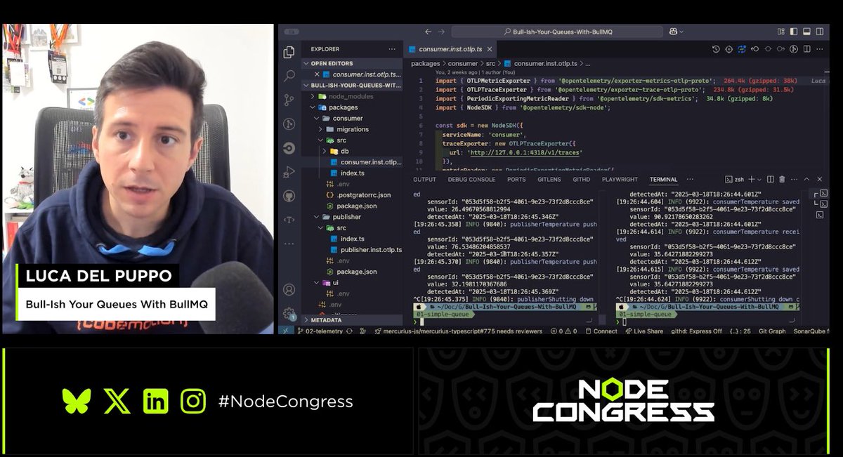 Nearform (@nearform) on Twitter photo Building robust, scalable queues isn’t easy. Learn how BullMQ + Redis made it possible for <a href="/puppo92/">Luca Del Puppo 🇮🇹🏃⛰️</a> in this #NodeCongress 2025 session: “Bull-Ish Your Queues With BullMQ”
🎥 Watch here >> gitnation.com/contents/bull-… Building robust, scalable queues isn’t easy. Learn how BullMQ + Redis made it possible for <a href="/puppo92/">Luca Del Puppo 🇮🇹🏃⛰️</a> in this #NodeCongress 2025 session: “Bull-Ish Your Queues With BullMQ”
🎥 Watch here >> gitnation.com/contents/bull-…