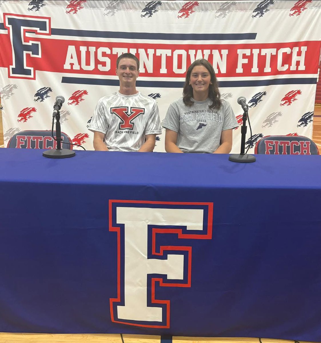 Congratulations to Meghan Vadas and Justin Sahli who signed to continue their track &amp; field careers at the collegiate level.

Meghan will compete in field events at Westminster College while Justin will be competing in running events at Youngstown State University.
 #FalconPride