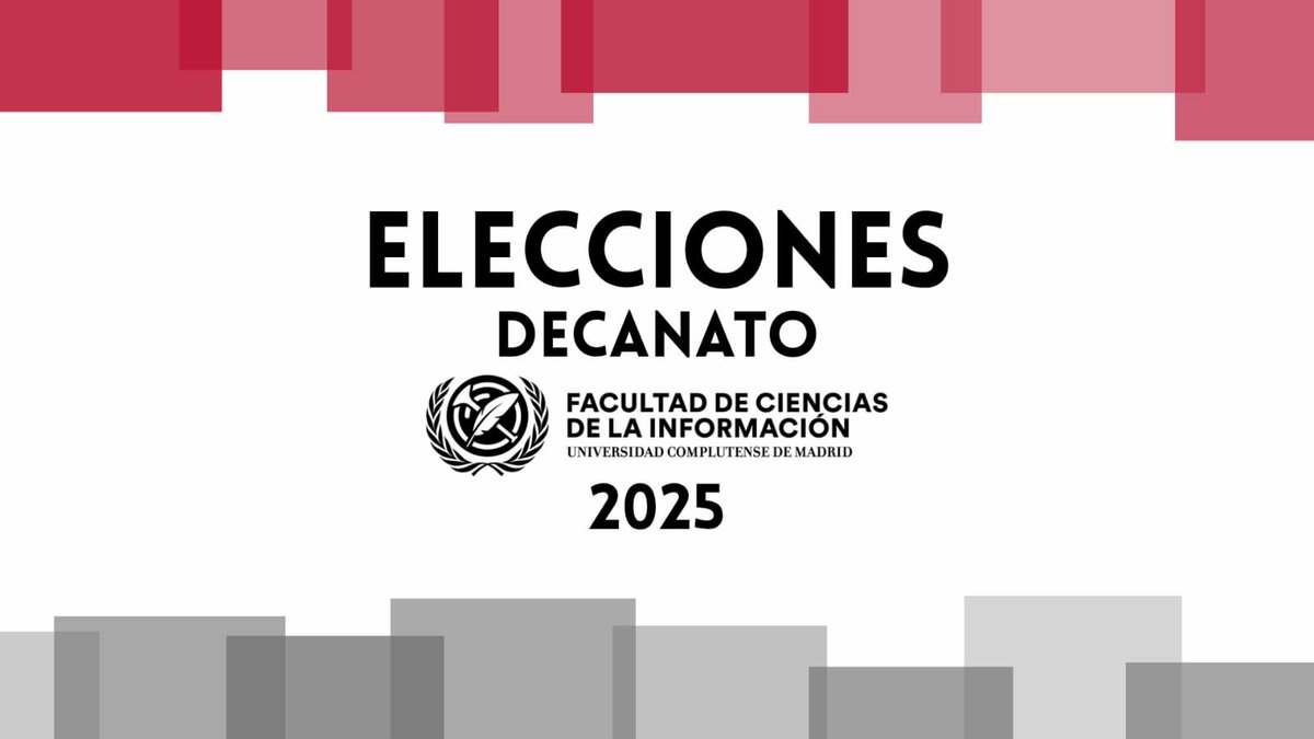 #EleccionesDecanato2025 | Publicados los resultados de las Elecciones Decanato @ucmccinf 2025:

🗳 PARTICIPACIÓN: 97,1% (67/69)
⿡ ÁNGEL RUBIO • 40 votos
⿢ PILAR COUSIDO • 17 votos
⿣ HÉCTOR FOUCE • 10 votos

👉 Ángel Luis Rubio Moragas será nuevo Decano de la Facultad.