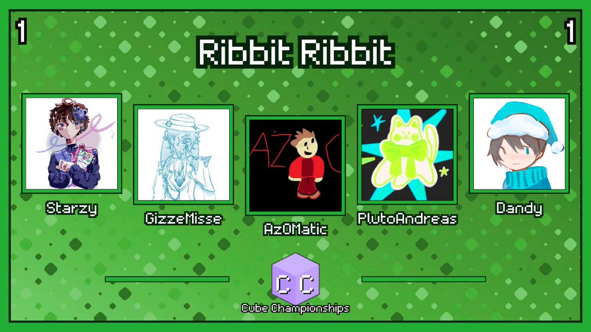 They're hopping between the lily pads, probably?

Announcing "Ribbit Ribbit" for Cube Championships 1!

@xStarzyy_ 
<a href="/GizzeMisse/">Gizze</a> 
<a href="/BackleBuns/">AzOMatic</a> 
<a href="/PlutoAndreas/">PlutoAndreas</a> 
<a href="/xdandyy_/">xdandyy</a> 

Watch them in Cube Championships 1 on June 1st at 4pm BST!