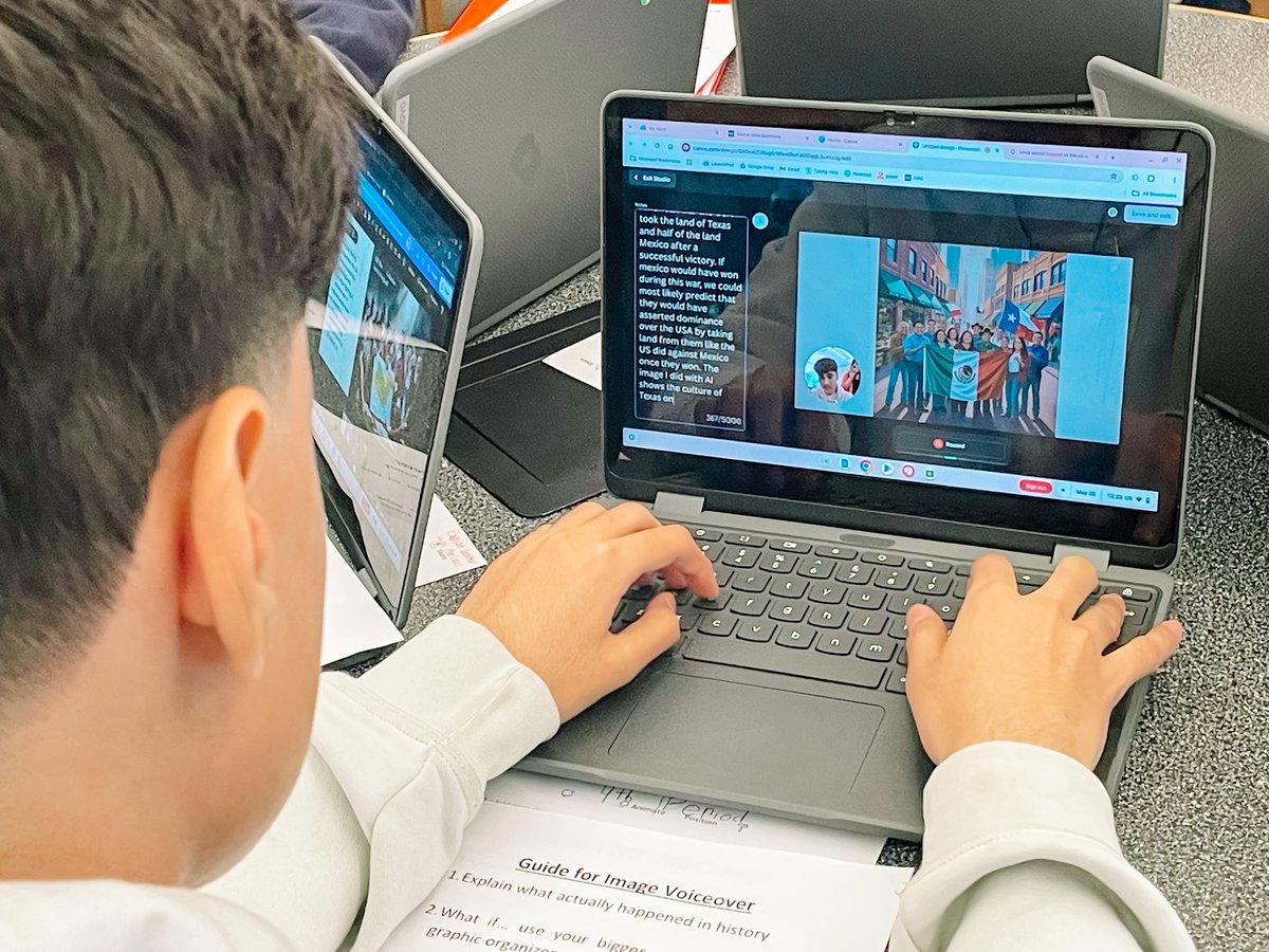 IISD Libraries (@irvinglibraries) on Twitter photo What if history had taken a different turn? 🕰️📚 8th graders <a href="/deZavalaMS/">deZavala MS</a> reimagined pivotal U.S. events using <a href="/CanvaEdu/">Canva Education</a> AI image generator to create alternate outcomes—complete with voiceovers! A creative blend of inquiry, tech, and storytelling. <a href="/DZ_Library/">DZ Library</a> <a href="/MrsWilliamsIISD/">Tiffany Williams</a> What if history had taken a different turn? 🕰️📚 8th graders <a href="/deZavalaMS/">deZavala MS</a> reimagined pivotal U.S. events using <a href="/CanvaEdu/">Canva Education</a> AI image generator to create alternate outcomes—complete with voiceovers! A creative blend of inquiry, tech, and storytelling. <a href="/DZ_Library/">DZ Library</a> <a href="/MrsWilliamsIISD/">Tiffany Williams</a>