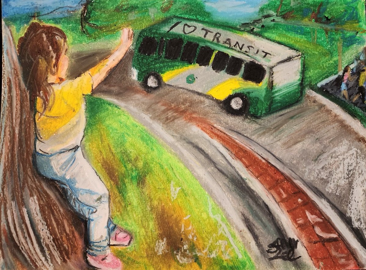 Third place winner in our #TheArtofTransit 2024 Photo Contest: I Love Brazos Transit District,  Sonya Tijerina, Human Resources, <a href="/BrazosTransit/">Brazos Transit District</a>, Brazos Transit District (BTD), Bryan, TX, Painting #RuralTransitDay