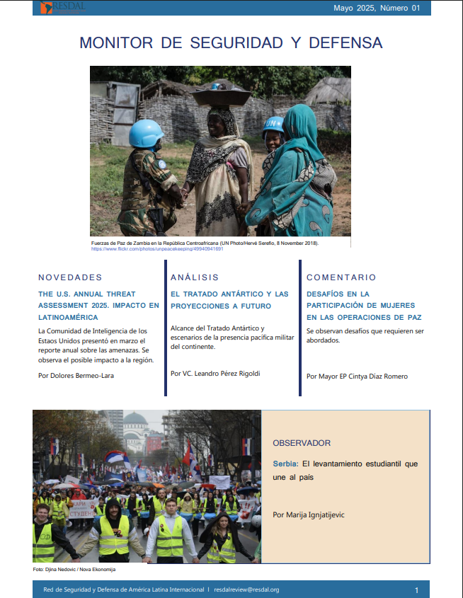 Nos complace anunciar el lanzamiento del “Monitor de Seguridad y Defensa”,  estará disponible en formato digital, con una periodicidad bimestral.
Español: resdal.org/assets/Monitor…
Inglés: resdal.org/assets/Monitor…
Registracion: resdal.org/esp/Registrati…