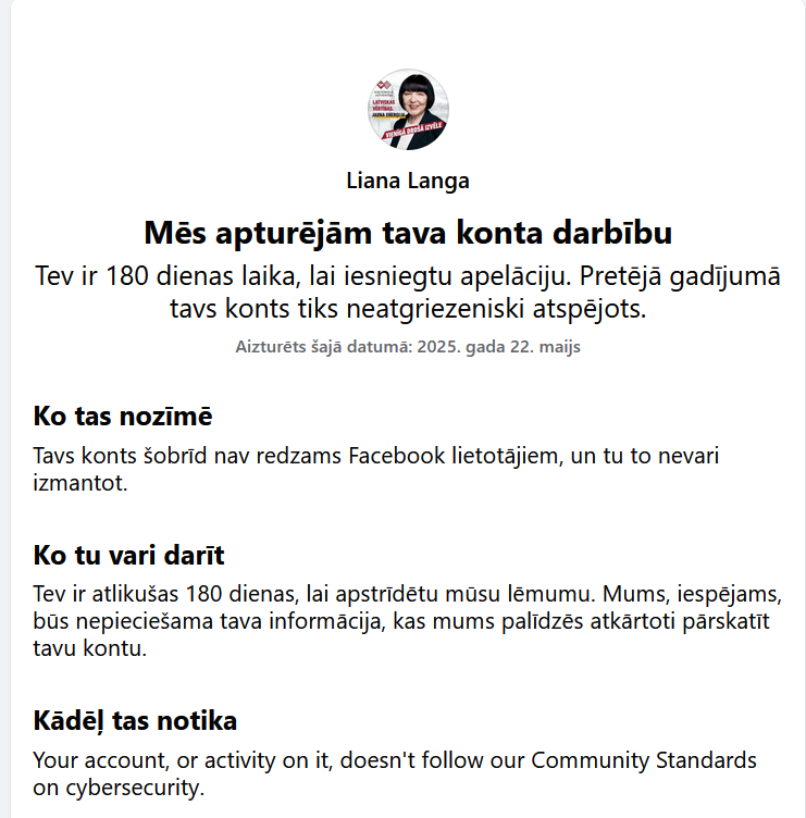 liana_langa's tweet photo. Kamēr pasniedzu balvu kultūrā Ogrē, Facebookā mana konta darbība tikusi bloķēta. Uztveru kā komplimentu to, ka šī kantora krieviem un rečekistiem ir histērija, - kustību #AtkrieviskoLatviju atbalsta tūkstošiem cilvēku! Lūdzu, sekojiet līdzi kampaņas aktivitātēm Iksterī un Instragamā! #RunāLatviski 🇱🇻🇱🇻🇱🇻