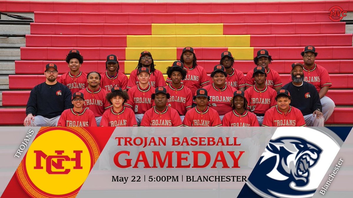 ⚾️GAMEDAY⚾️ 

Trojans🆚Wildcats
⌚️-5:00pm
📍- Blanchester High School 
📍-953 Cherry St. Blanchester, OH 45107 

#GoTrojans🔴🟡