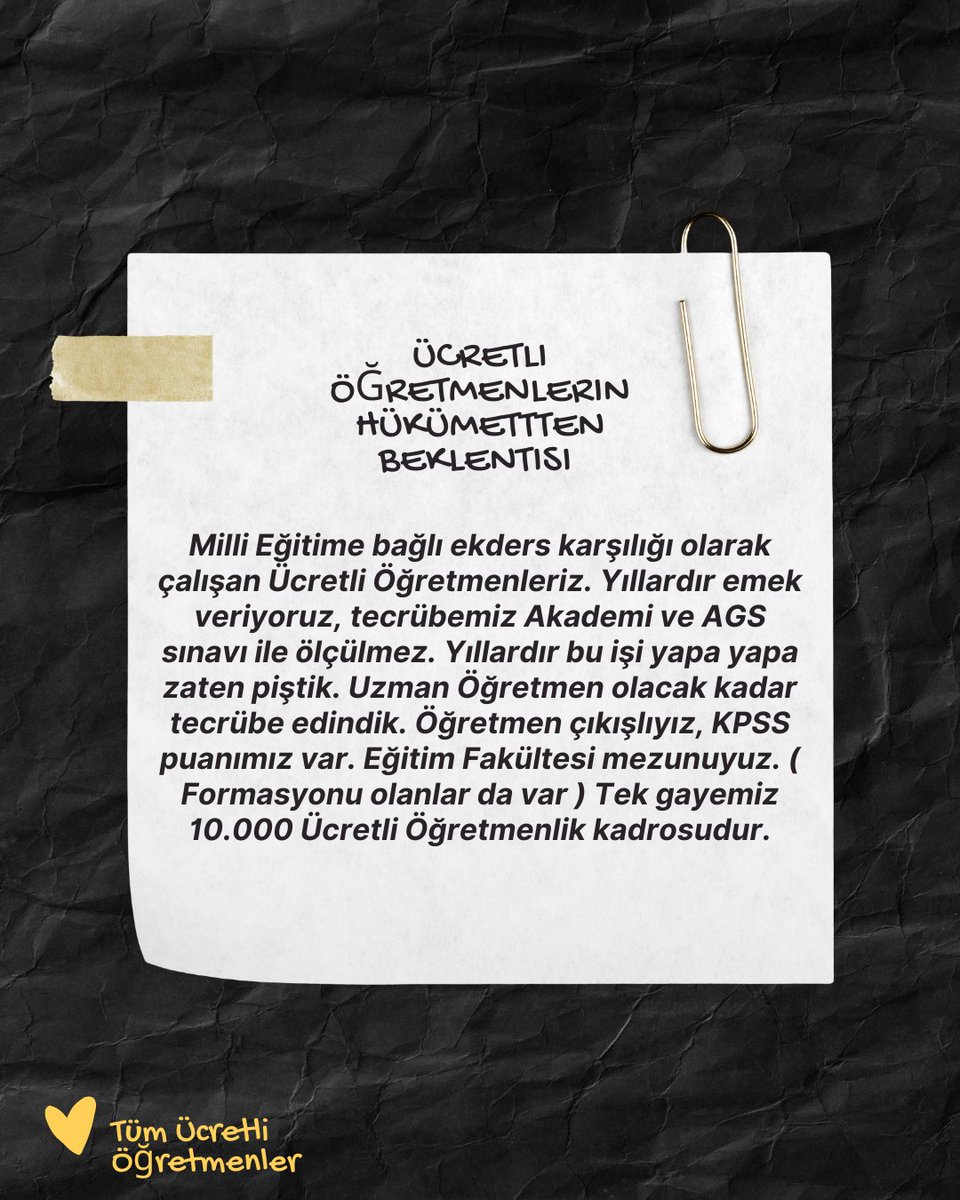 MSucretli50's tweet photo. Millî Eğitime bağlı ekders karşılığı çalışan Ücretli Öğretmenlere kadro yolu açılsın değerli vekilim @Yusuf__Tekin @RTErdogan @Akparti https://t.co/Cl6MJSJgLP