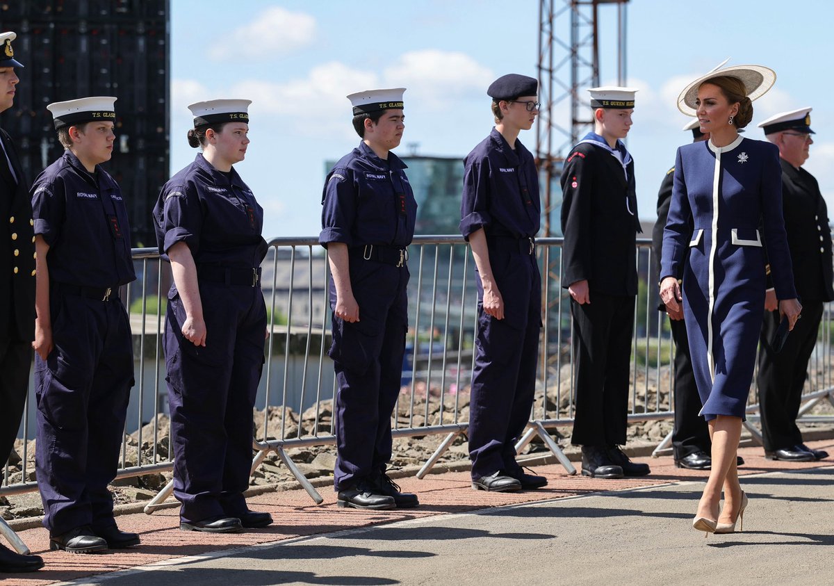 The Duchess of Rothesay, Sponsor, attends the naming ceremony for the HMS Glasgow of Royal Navy at the BAE Systems’ shipyard in Scotstoun, Glasgow, Scotland today.

📸 Andrew Parsons / Kensington Palace