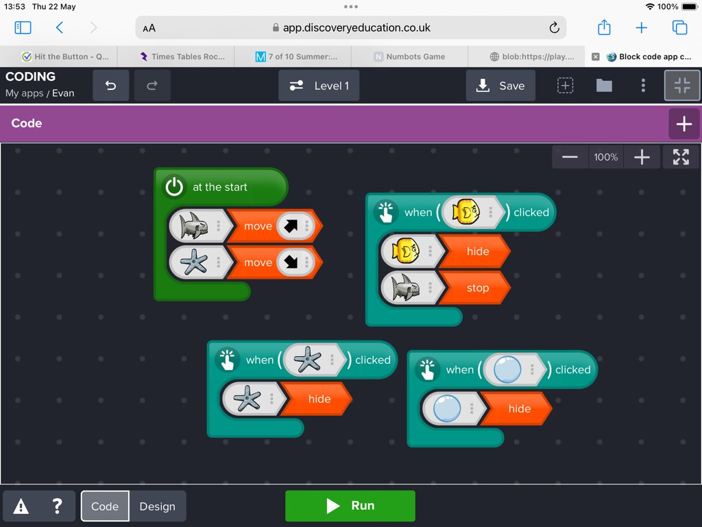 #Y1 have been programming animations with diagonal movements in this afternoon in #Computing.