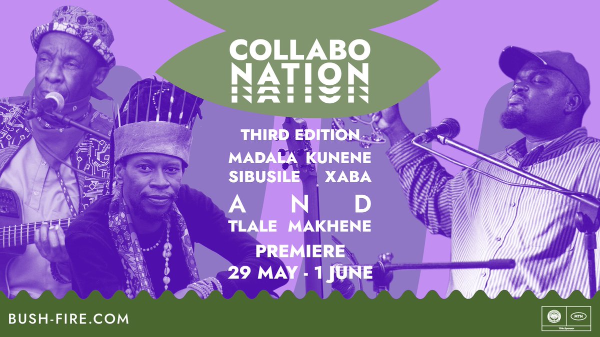 MTNBushfire's tweet photo. Meet the 2025 #CollaboNation Artists!
Madala Kunene, Sibusile Xaba &amp; Tlale Makhene unite to craft a powerful anthem for social and environmental change. Premiering at the #MTNBushfire2025 fest 30 May – 1 June: Stream it soon after! More info here 👉🏽: https://t.co/PYjRa4LO9g. https://t.co/dQTTP6XDOe