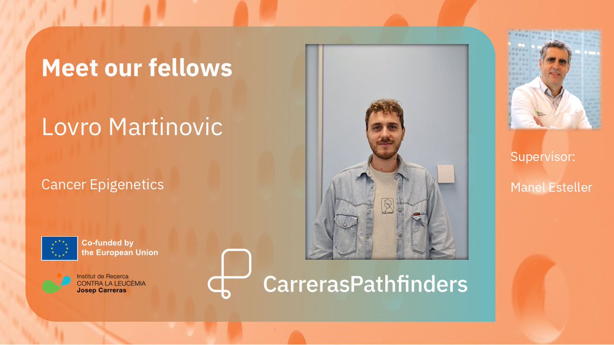 CaPathfinders's tweet image. 📢Meet our Fellows
Lovro Martinovic joined #CarrerasPathfinders to pursue his PhD under the supervision of Dr @ManelEsteller at @CarrerasIJC.
👨🔬Learn about Lovro at carreraspathfinders.eu/doctoral-candi…
🔬and about his project at carreraspathfinders.eu/projects/dc6/.
@MSCActions #bloodcancers