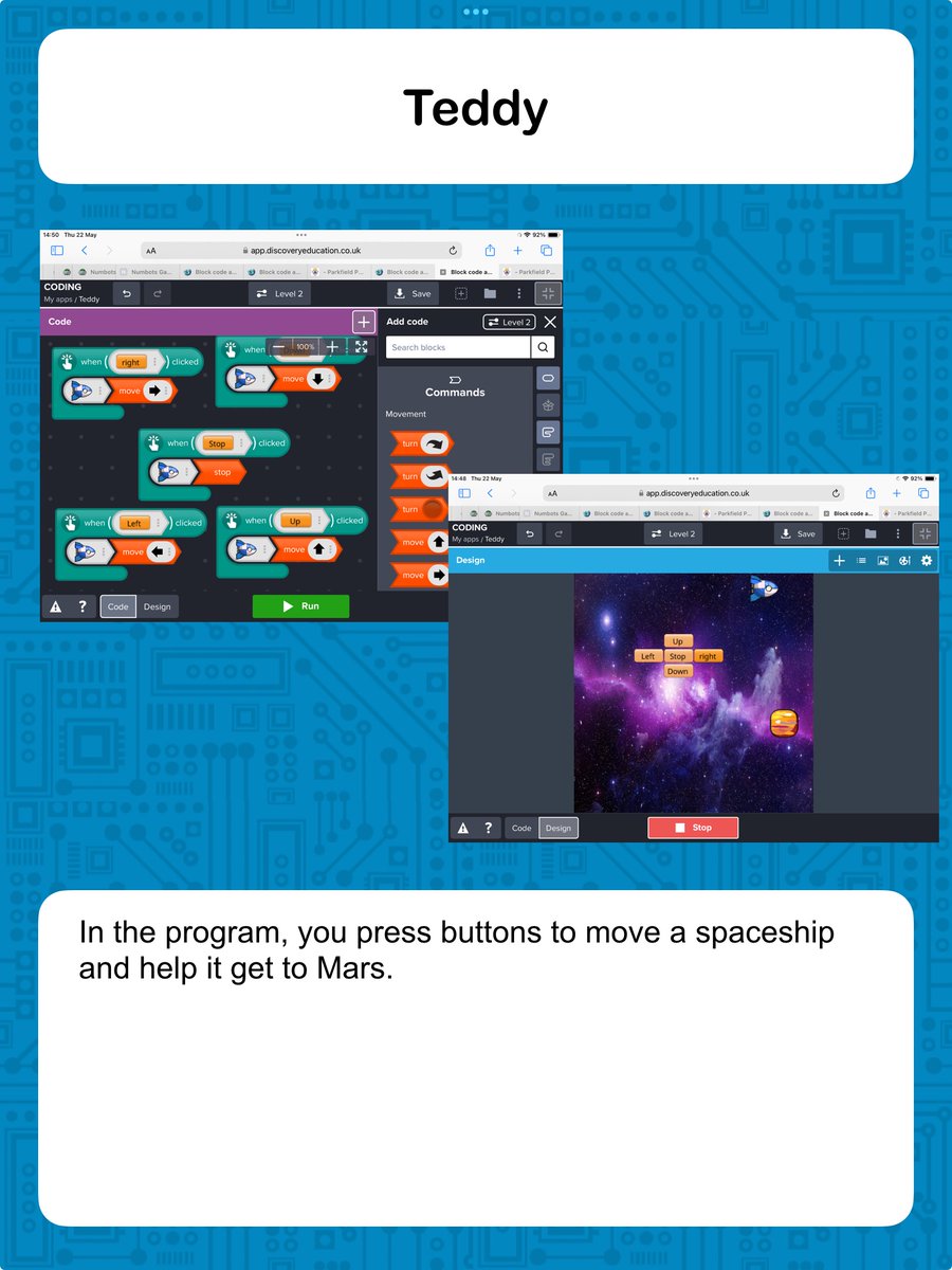 #Y2 have been learning how to program pictures to move using 'button click' events in #Computing today.