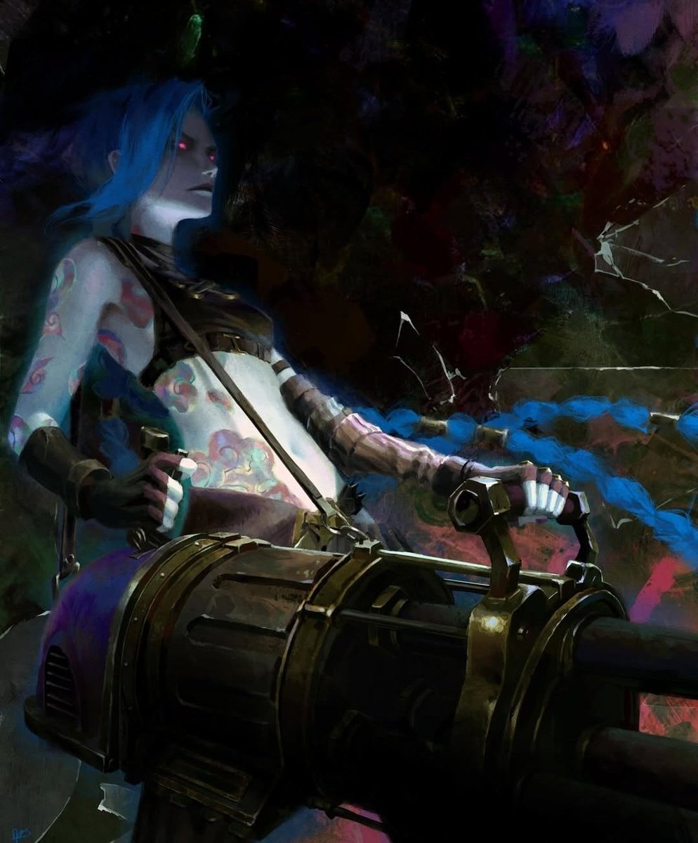 jinx fan art by pauline mauvière, background painter for arcane season two