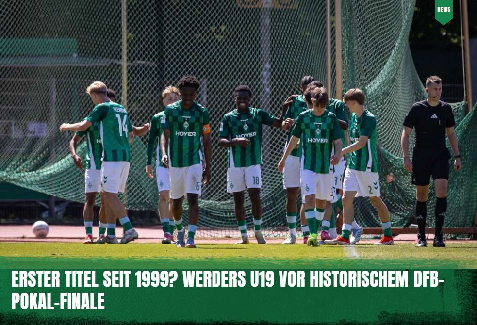 DeichStube's tweet photo. #Werder|s #U19 spielt am Freitag gegen den #KSC das Finale um den #DFBPokal. So gehen die Bremer die historische Partie an 👉 https://t.co/si6kP4LSo9
#SVWKSC https://t.co/rTAeU9D7SI