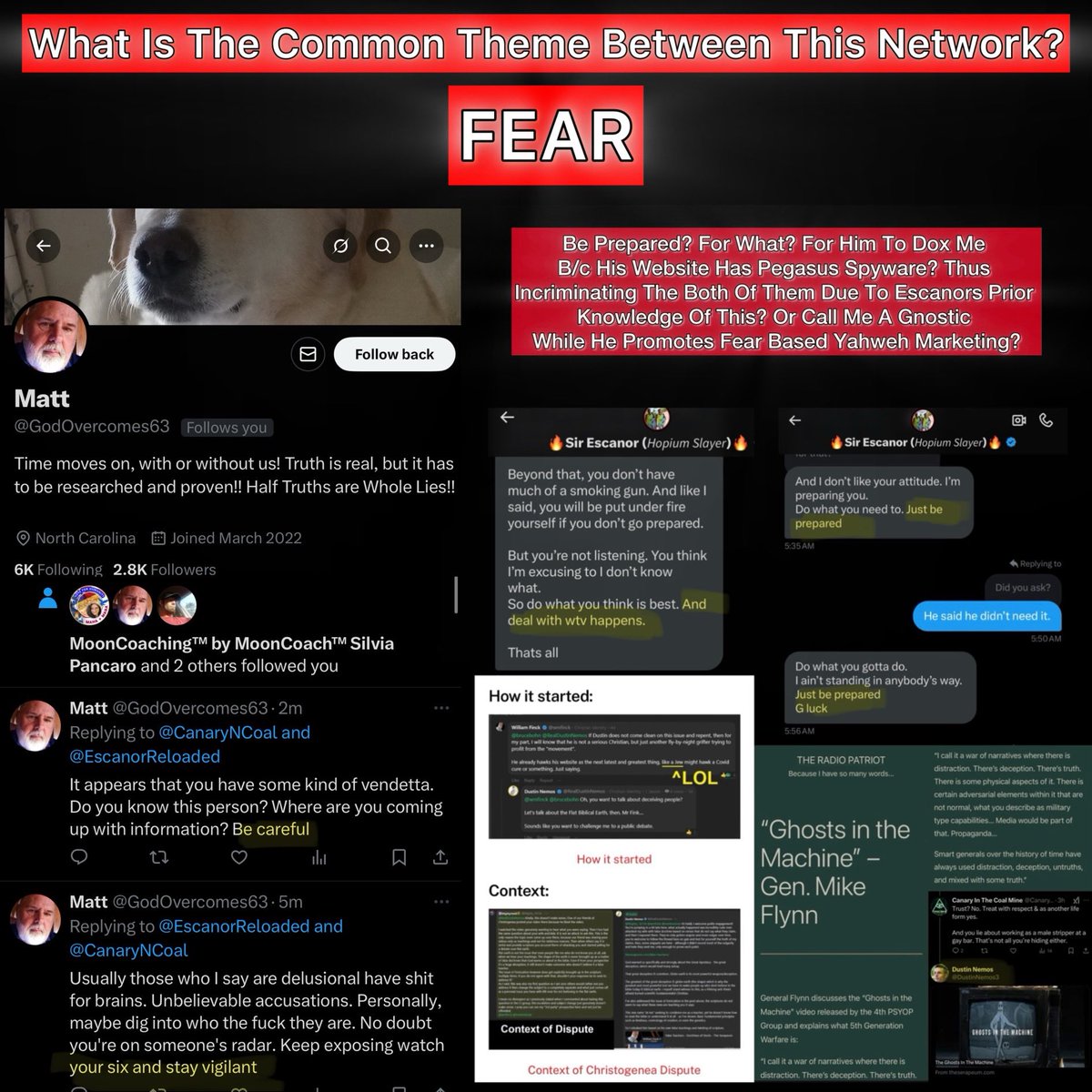 Canary In The Coal Mine (@canaryncoal) on Twitter photo <a href="/ROYALMRBADNEWS/">THE REAL DARK JUDGE</a> <a href="/13thKai/">13thKai #๐๐๐๐๐ก๐๐ค๐ ๐</a> <a href="/Ophanimal/">EYEamYOU</a> <a href="/GodOvercomes63/">Matt</a> The common theme is Fear.
Fear/Trauma based programming to extinguish any resistance to their influence.
MK Ultra Programming.
Which they learned as โdigital soldiersโ under Majestic General Michael Flynn <a href="/ROYALMRBADNEWS/">THE REAL DARK JUDGE</a> <a href="/13thKai/">13thKai #๐๐๐๐๐ก๐๐ค๐ ๐</a> <a href="/Ophanimal/">EYEamYOU</a> <a href="/GodOvercomes63/">Matt</a> The common theme is Fear.
Fear/Trauma based programming to extinguish any resistance to their influence.
MK Ultra Programming.
Which they learned as โdigital soldiersโ under Majestic General Michael Flynn