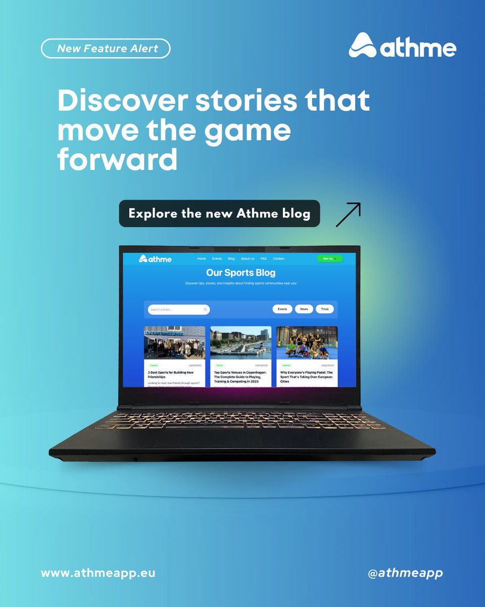athmeapp's tweet image. We just launched the Athme Blog. 🥳From venues to friendships, discover stories that matter. 

Link in bio. ↘️

#athmeblog #sportsapp #newfeaturealert