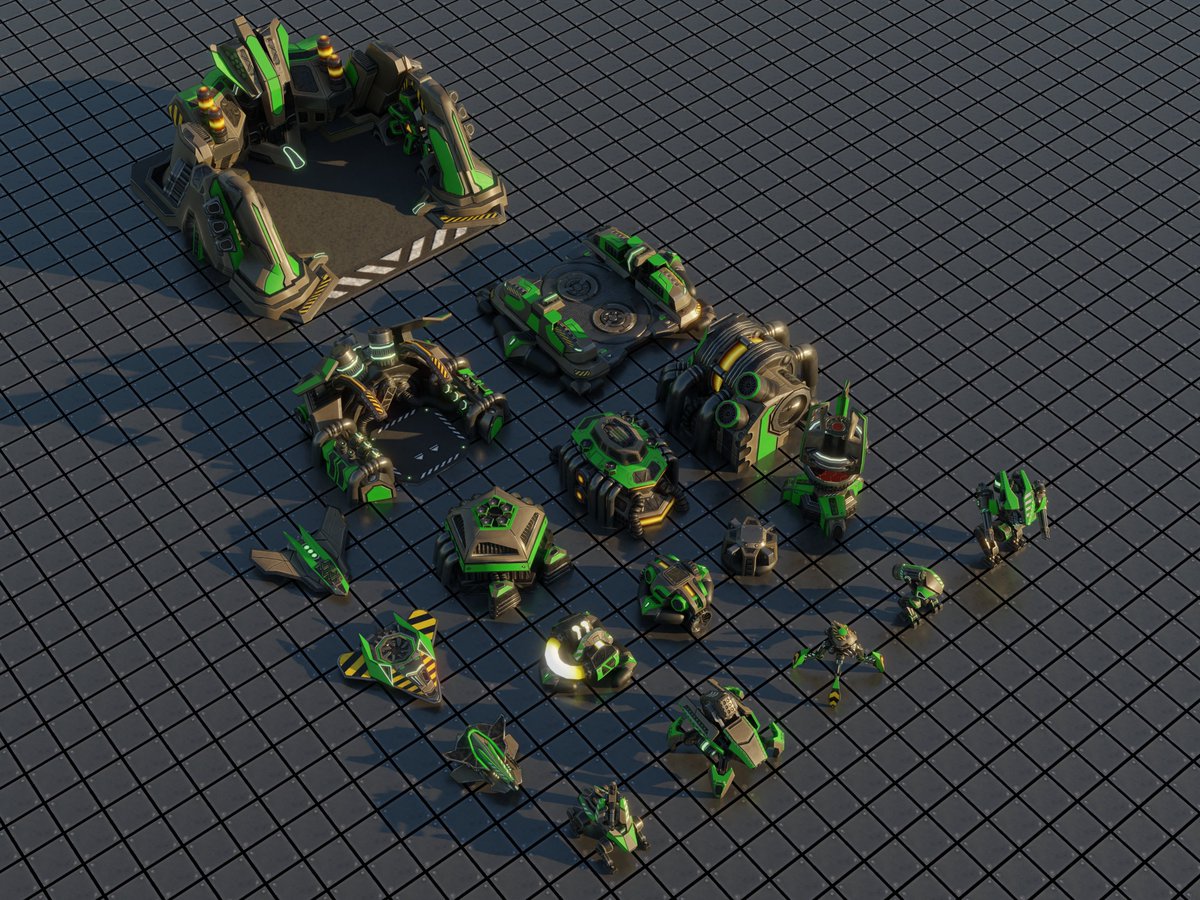 BAR_RTS's tweet photo. The LEGION Team is of FIRE 🔥🔥🔥

All of these units were made in one month, that is some impressive work, everyone! 

#RTS #indiedev #3dart https://t.co/3aAX3UcRQE