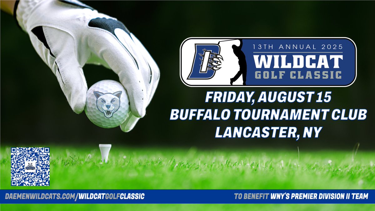 You can help contribute to a PROGRAM ON THE RISE by registering for the 13th Annual Wildcat Golf Classic. Just look what we've achieved in the last 10 years...

* 12 conference championships
* 4 regional championships
* 23 NCAA championship berths

➡️ daemenwildcats.com/wildcatgolfcla…