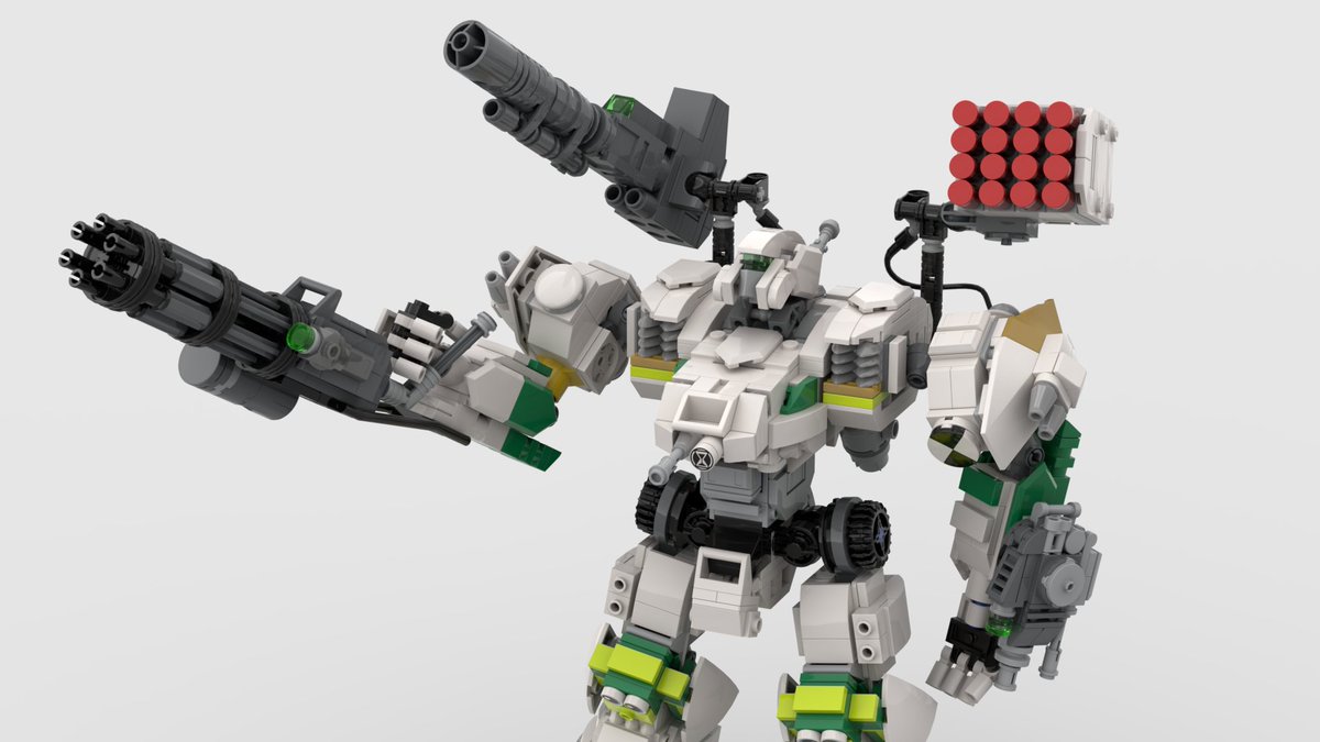 LowResKitty's tweet photo. Mishima Productions' Lego Z-Blob the Robot Armored Core-Style Mech recreated in Studio: Bonus Pictures.

Added missiles to the launcher to give the weapon a deployed look. Also showed the mech with its cockpit opened while crouching beside its pilot. https://t.co/N6rzNCRSeS