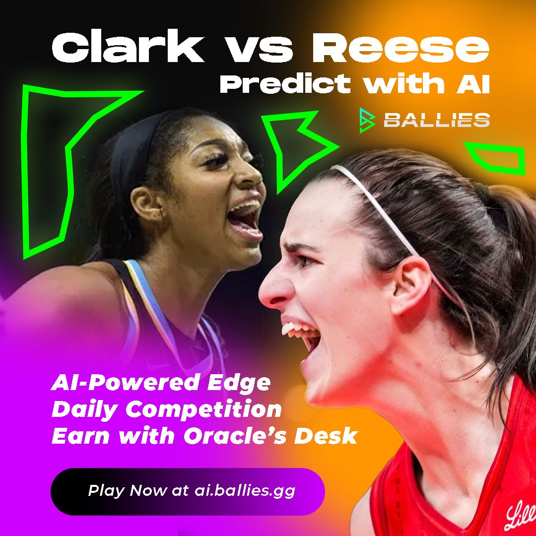 Every day, there's something to bet on in our AI-powered prediction market.

🏀 Clark vs Reese?
Make smarter calls, win real rewards.

✔ Use AI to get the edge
✔ Use competition to win
✔ Use the Oracle to earn

Start now → ai.ballies.gg