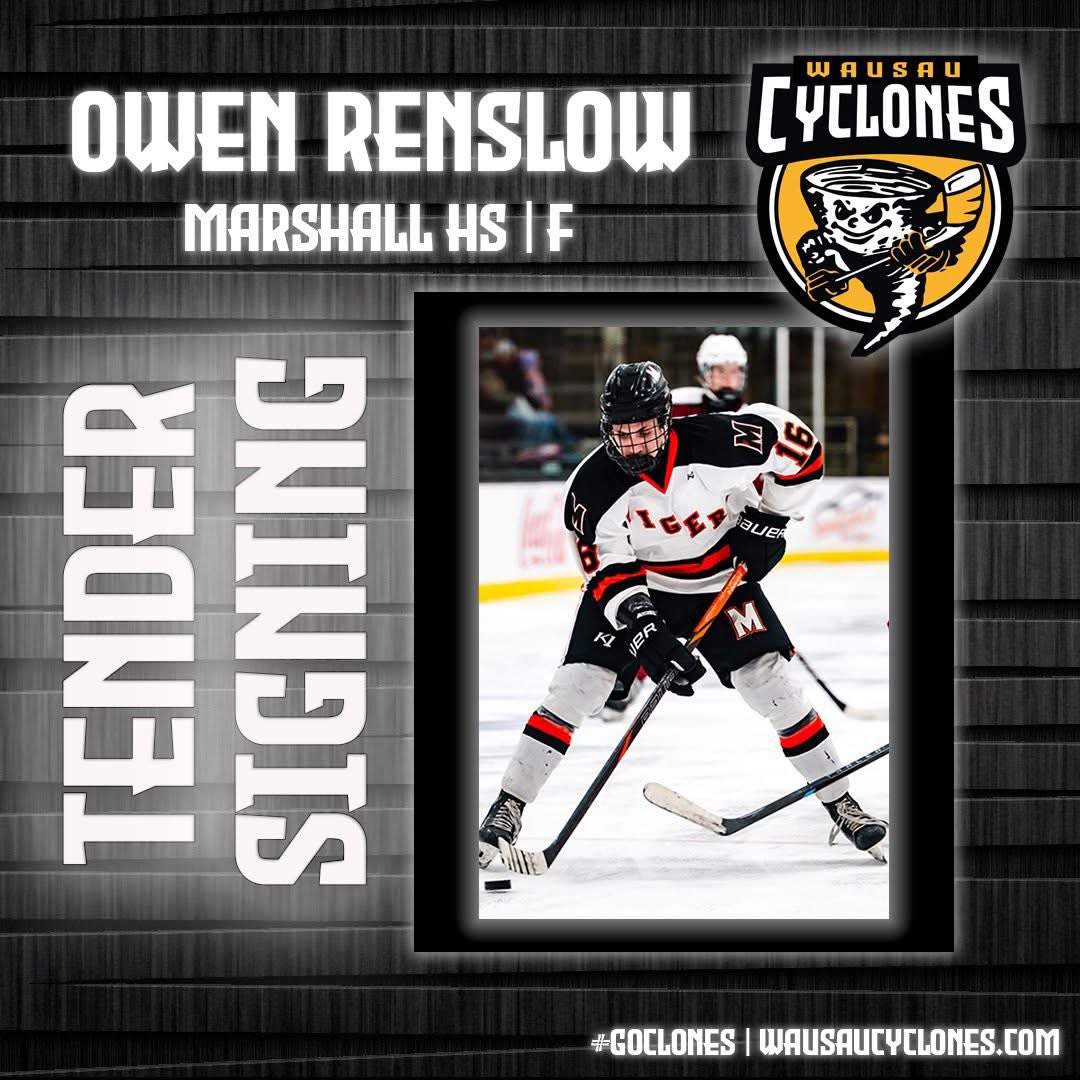 NEWS | Clones sign forward Owen Renslow from Minnesota. #welcometowausau

📰: wausaucyclones.com/renslow/