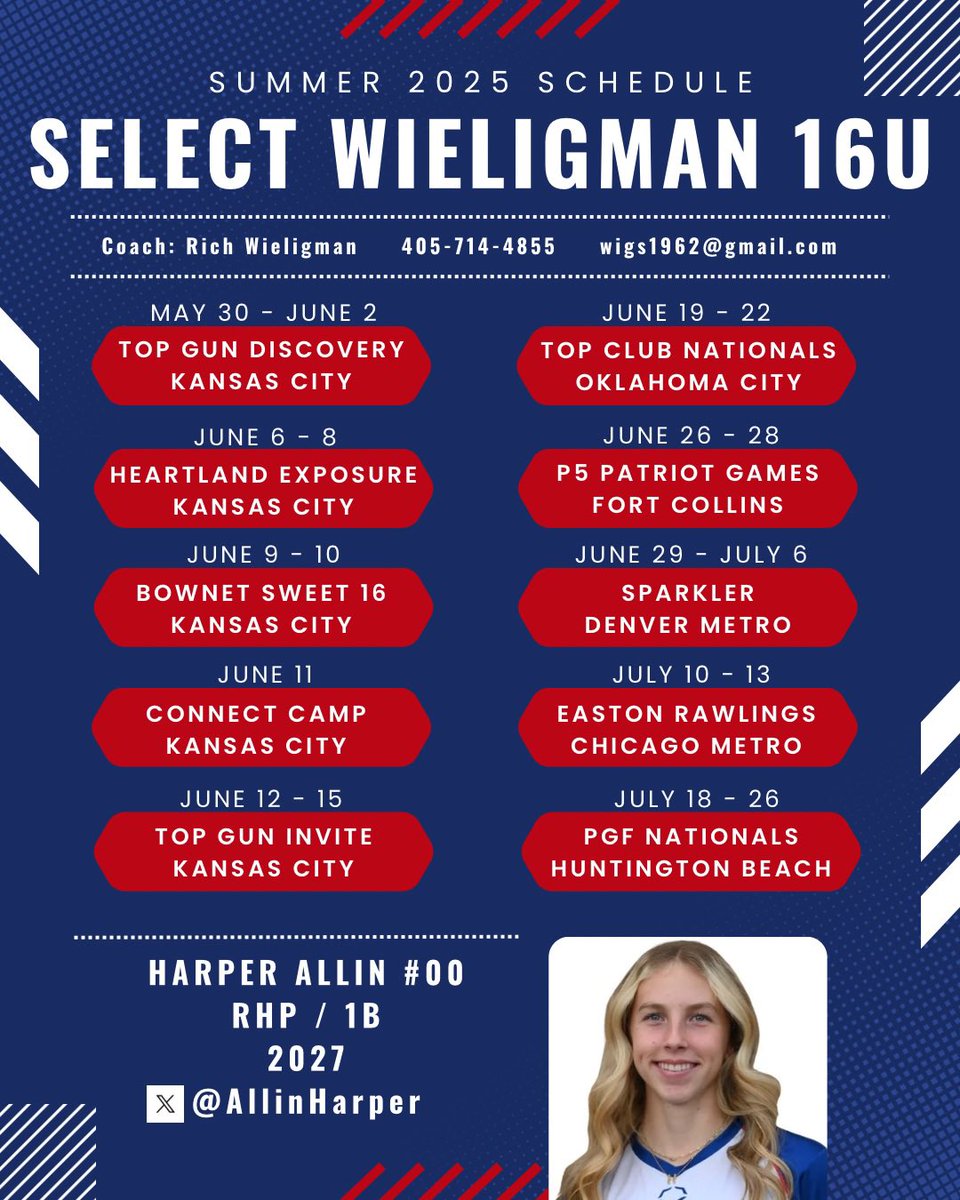 Harper Allin 2027 RHP/1B (@allinharper) on Twitter photo I canβt wait to get this summer season started next weekend! <a href="/Wigs_Dragon_SF/">Select Fastpitch 15U Wigs</a> <a href="/SF_Wigs_Orf/">Select Fastpitch 15U Wig/Orf</a> <a href="/cnote1616/">βπ πππ β</a> <a href="/ejonesrockchalk/">Eric Jones - Select Fastpitch</a> <a href="/TGETalent/">Top Gun Events-Talent</a> <a href="/DDSBandEvents/">Diamond Direction</a> I canβt wait to get this summer season started next weekend! <a href="/Wigs_Dragon_SF/">Select Fastpitch 15U Wigs</a> <a href="/SF_Wigs_Orf/">Select Fastpitch 15U Wig/Orf</a> <a href="/cnote1616/">βπ πππ β</a> <a href="/ejonesrockchalk/">Eric Jones - Select Fastpitch</a> <a href="/TGETalent/">Top Gun Events-Talent</a> <a href="/DDSBandEvents/">Diamond Direction</a>