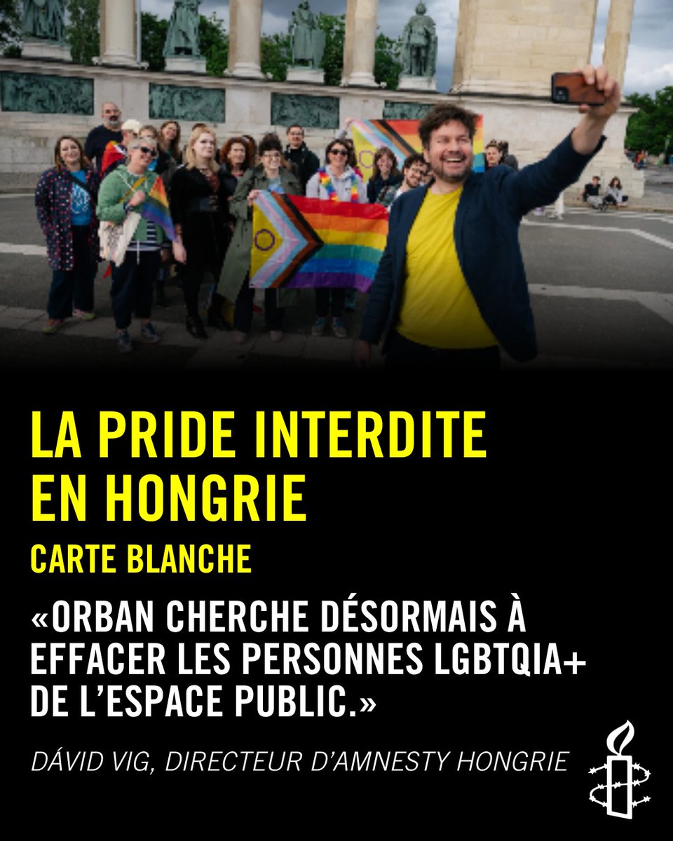 Amnesty Belgique FR ✊ (@amnestybe) on Twitter photo 📢 Carte blanche
@amnesty_hungary <a href="/thibaut_carine/">Carine Thibaut</a> & <a href="/DeGraeveWies/">Wies De Graeve</a> demandent que la Pride de #Budapest du 28 juin ait lieu.
🏳️🌈 Une nouvelle loi permet d’interdire les rassemblements en faveur des droits des LGBTQIA+ 😠
À lire👉 amnesty.be/infos/blogs/bl… 📢 Carte blanche
@amnesty_hungary <a href="/thibaut_carine/">Carine Thibaut</a> & <a href="/DeGraeveWies/">Wies De Graeve</a> demandent que la Pride de #Budapest du 28 juin ait lieu.
🏳️🌈 Une nouvelle loi permet d’interdire les rassemblements en faveur des droits des LGBTQIA+ 😠
À lire👉 amnesty.be/infos/blogs/bl…
