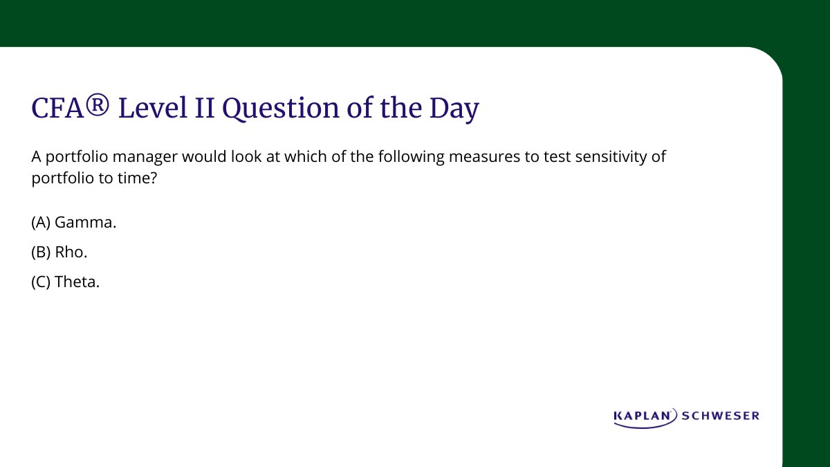Here's your Level II CFA® Exam question of the day! Answer here: bit.ly/48VojHA #CFAExam
