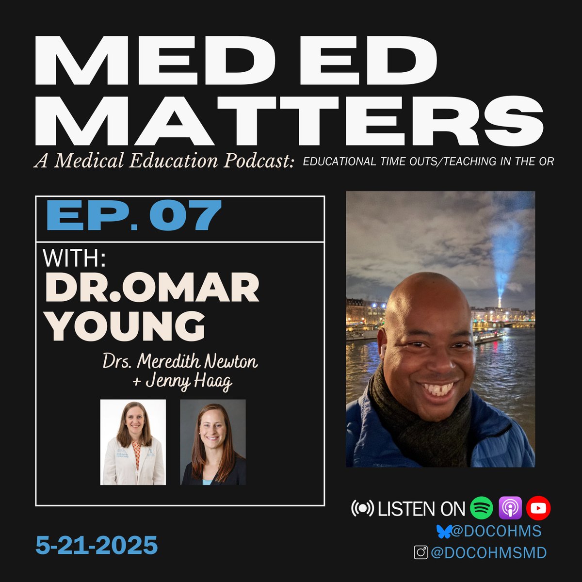 UNCOBGYN's tweet image. 🎉 It’s the Season 1 Finale of MED ED MATTERS!
🎙️ Dr. Omar Young sits down with Dr. Meredith Newton & Dr. Jenny Haag to talk Educational Time Outs and teaching in the OR.
As we wrap up our first season, we’re diving deep into how we teach—and learn—in high-stakes surgical…