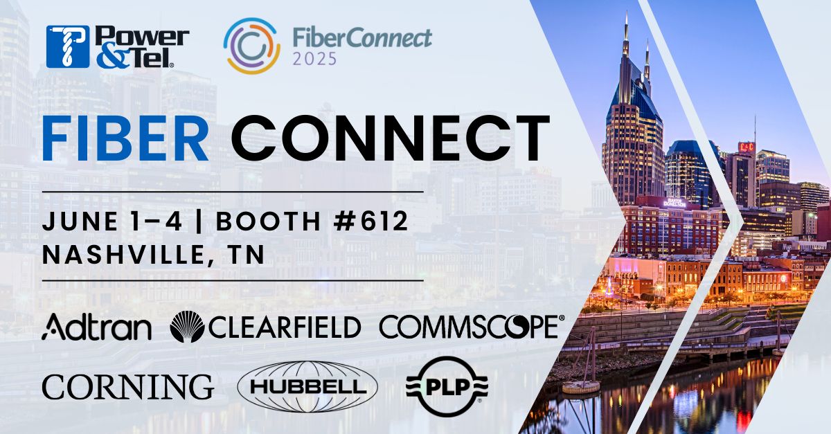 We're excited for #FiberConnect25! If you'll be in Nashville, stop by booth 612 to visit us, <a href="/Adtran/">Adtran</a>, <a href="/ClearfieldFiber/">Clearfield</a>, <a href="/CommScope/">CommScope</a>, <a href="/CorningOpComm/">Corning OpComm</a>, <a href="/HubbellCorp/">Hubbell Incorporated</a>, and <a href="/PreformedCo/">PLP</a>.

#FiberConnect #FiberConnect2025 #FC25 #LightItUp
<a href="/fiberbroadband/">FBA</a>