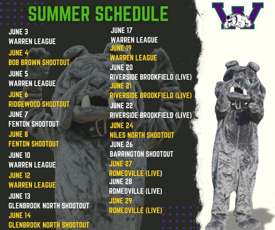Bulldogs Varsity Summer Schedule! 
Lets get back to work!
