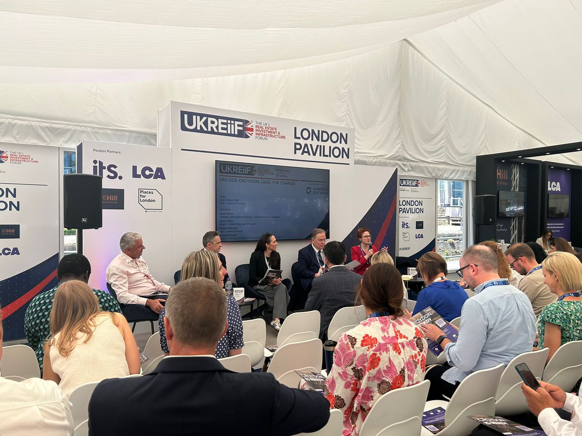 Croydon was represented at the "Unlock Croydon. Lead the Change" panel.

Chair: Laura Citron OBE, <a href="/londonpartners/">London & Partners</a>
Panellists:
✅Mayor Jason Perry, <a href="/yourcroydon/">Your Croydon</a>
✅Georgina Dunn, <a href="/UKGovPropAgency/">Government Property Agency (the GPA)</a>
✅Stewart Wingate, London Gatwick
✅Adam Smith, <a href="/urw_group/">Unibail-Rodamco-Westfield</a>

developcroydon.com/croydon-showca…