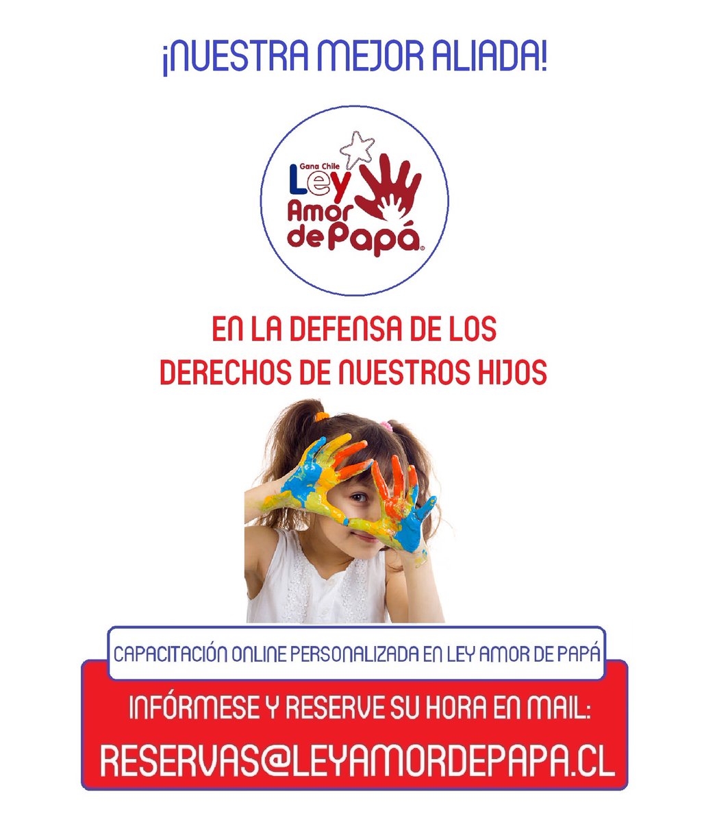 Defensor del Niño (@defensorninocl) on Twitter photo Queremos COMPARTIR NUESTROS VALIOSOS CONOCIMIENTOS/EXPERIENCIAS para apoyarle en la resolución EXITOSA del conflicto familiar que VIVE (o sufre)
¡VAMOS CON TODO! y con LA MEJOR ALIADA: nuestra #LEYAMORDEPAPÁ
+INFO: reservas@leyamordepapa.cl
amordepapa.org
<a href="/AmordePapa/">Amor de Papá</a> Queremos COMPARTIR NUESTROS VALIOSOS CONOCIMIENTOS/EXPERIENCIAS para apoyarle en la resolución EXITOSA del conflicto familiar que VIVE (o sufre)
¡VAMOS CON TODO! y con LA MEJOR ALIADA: nuestra #LEYAMORDEPAPÁ
+INFO: reservas@leyamordepapa.cl
amordepapa.org
<a href="/AmordePapa/">Amor de Papá</a>