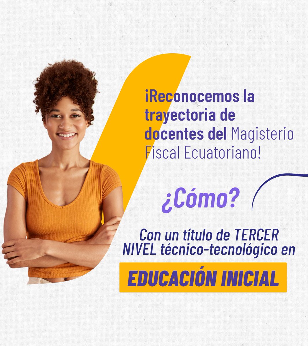 EduSuperiorEc's tweet photo. ¡Postula a #ValidaTec!

📢 ¿Eres docente del Magisterio Fiscal Ecuatoriano y no has obtenido título de 3er nivel?

Tu experiencia puede ser reconocida con un título técnico-tecnológico en Educación Inicial

🗓️ Tienes del 19 de mayo al 30 de junio

🔗 En 👉 https://t.co/sc48wf5MTU https://t.co/9Ykt708WVa