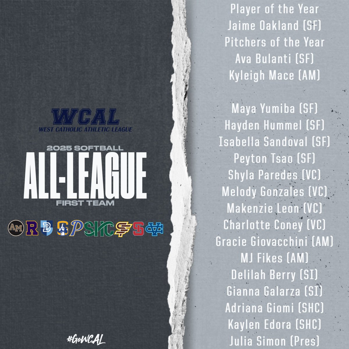 WCALSports (@wcalsports) on Twitter photo The <a href="/WCALSports/">WCALSports</a> 2025 Softball Player of the Year, Pitchers of the Year and First Team All League! 🥎 The <a href="/WCALSports/">WCALSports</a> 2025 Softball Player of the Year, Pitchers of the Year and First Team All League! 🥎