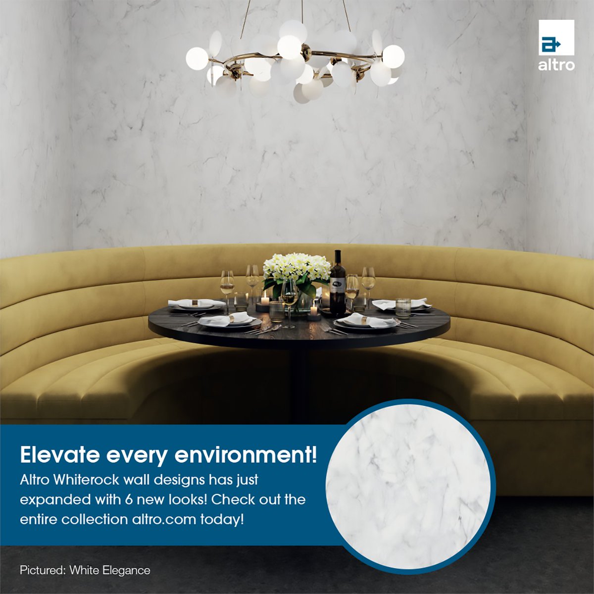 Altro Whiterock wall designs now comes in 6 new colors—from sleek wood to stone and woven textures—for stylish, hygienic spaces.

➟ Modern looks
➟ Easy to clean, impact-resistant
➟ Great for healthcare, hospitality &amp; more

📸 White Elegance
Explore ➟ ow.ly/oVfQ50VRJi8