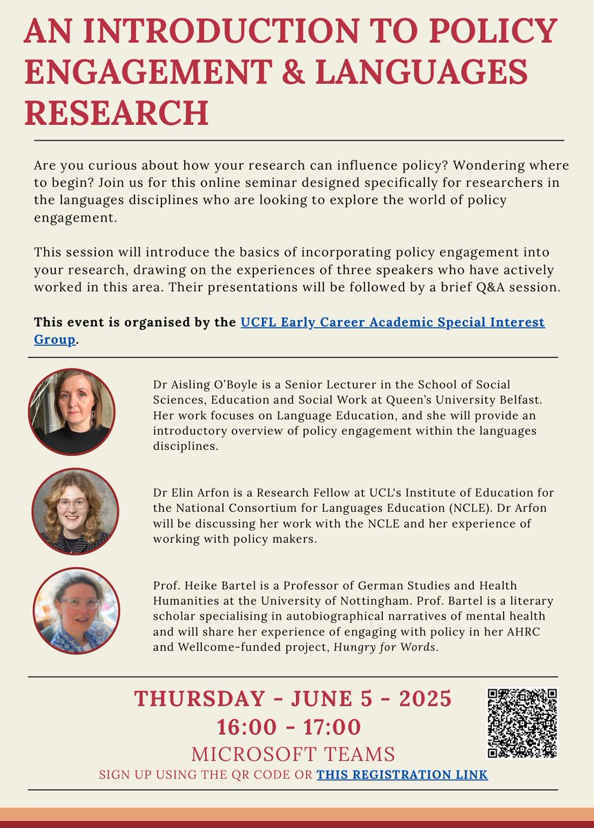 Centre for Language Education Research at Queen's (@cler_qub) on Twitter photo “An introduction to policy engagement and language research" online seminar organised by brilliant <a href="/UCFLangs/">UCFL @ucflangs.bsky.social</a> ECA SIG 👏👏👏Thurs 5th June at 16.00 (UK time) All welcome, register here: tinyurl.com/32mk9jvf “An introduction to policy engagement and language research" online seminar organised by brilliant <a href="/UCFLangs/">UCFL @ucflangs.bsky.social</a> ECA SIG 👏👏👏Thurs 5th June at 16.00 (UK time) All welcome, register here: tinyurl.com/32mk9jvf