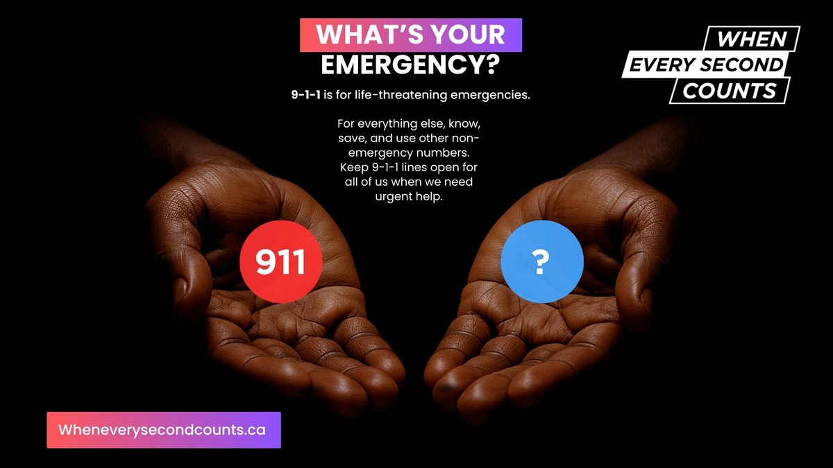 Think before you dial ☎️ A non-emergency call to 9-1-1 could mean the difference between life and death for someone in urgent need. Use the right number for the right situation! 🚑🚓🚒 wheneverysecondcounts.ca #WhenEverySecondCounts #ClearTheLine #SaveALife  Brantford Fire