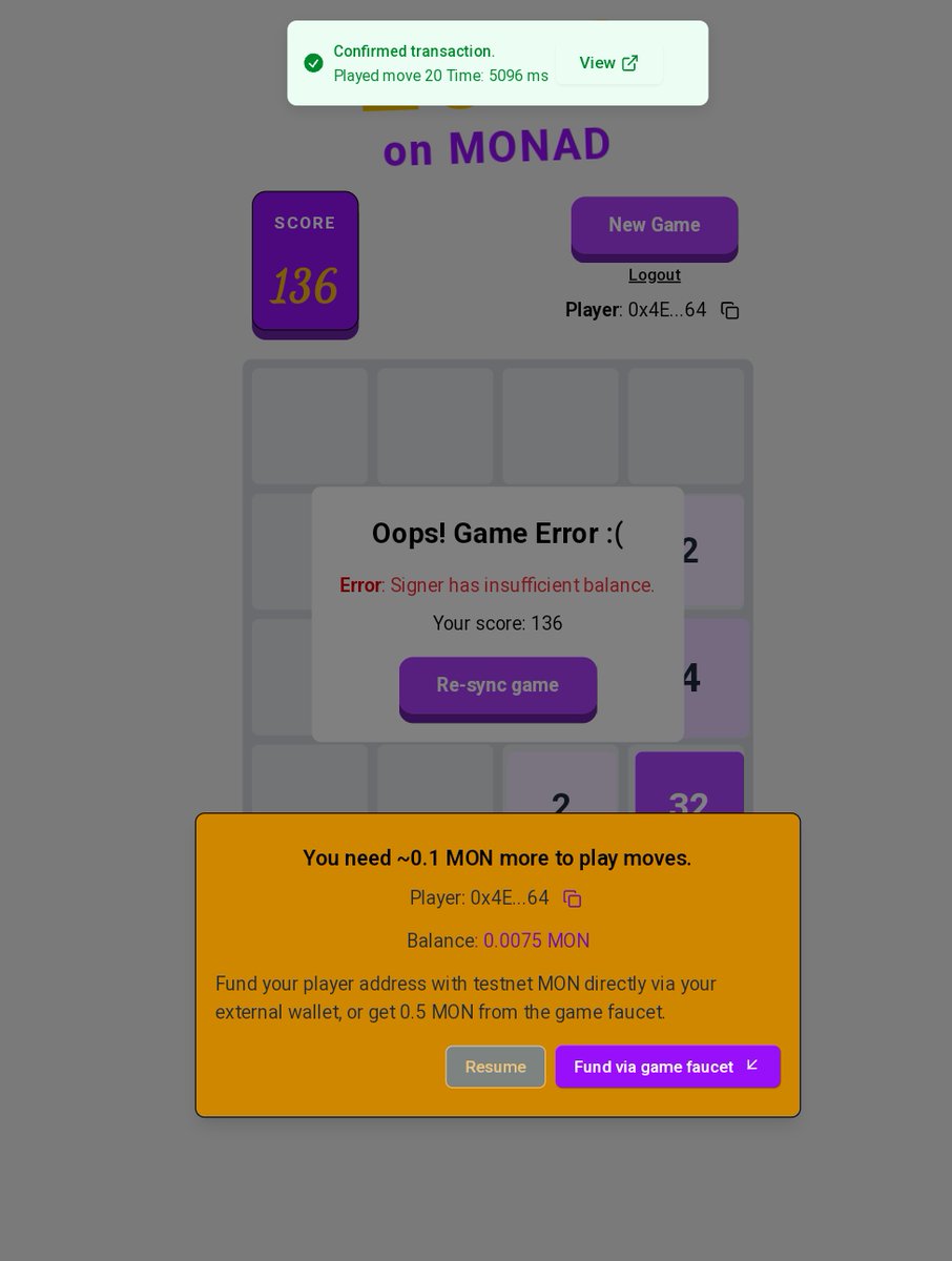 Faizul2001's tweet photo. @monad_xyz Nice 🙂 game 🎮 enjoy this game https://t.co/HlgXXHtxR0