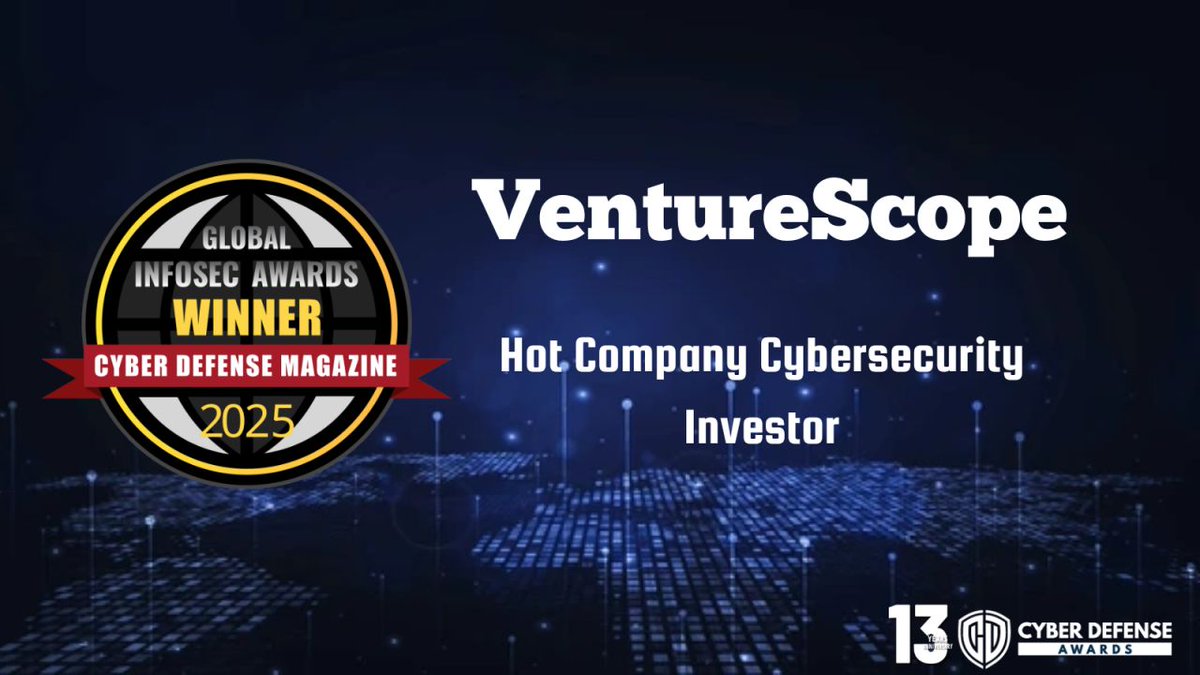 We’re excited to announce that VentureScope has been named "Hot Company Cybersecurity Investor" by <a href="/cyberdefensemag/">CyberDefenseMagazine</a> at #RSAC2025! 

Thrilled to continue innovating and investing in the cybersecurity space.

#CyberSecurity #RSAC2025 #Infosec #CyberDefense