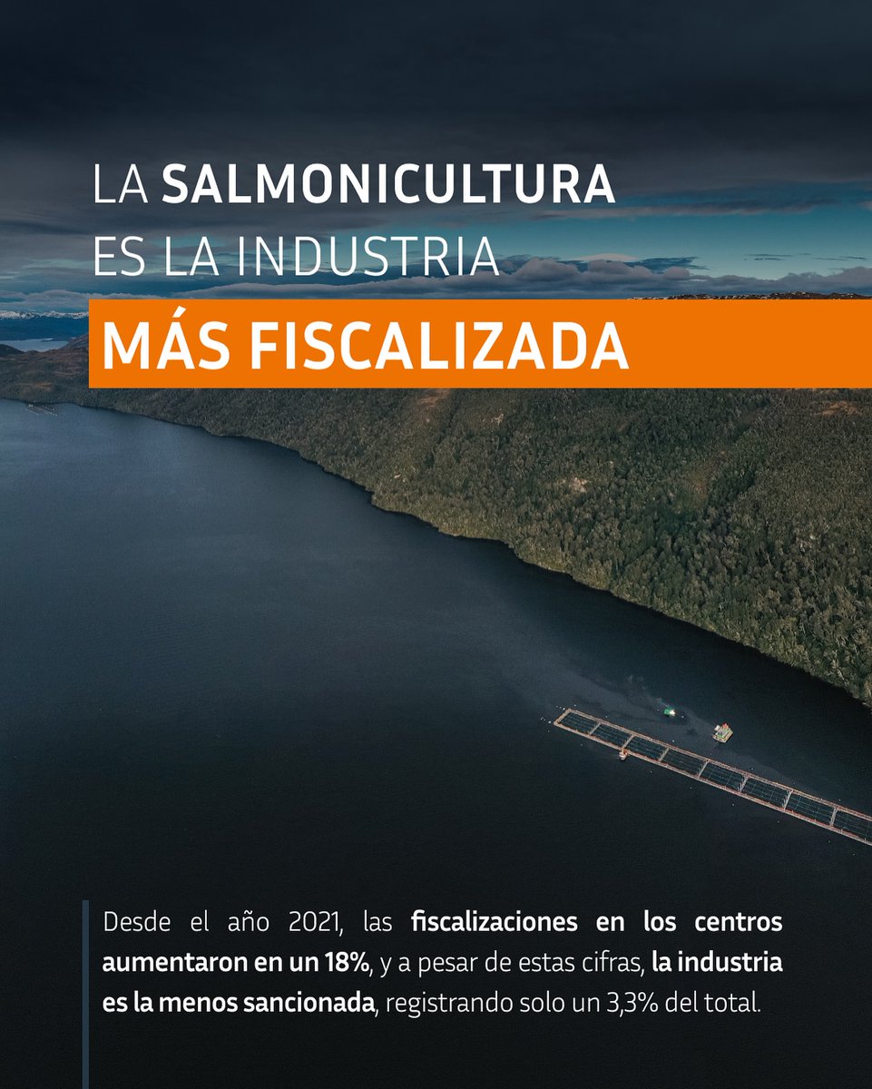 La salmonicultura es la industria más fiscalizada y, de hecho, acumula más de 7.000 expedientes de fiscalización de acuerdo al Servicio Nacional de Información de FiscalizaciónAmbiental (SNIFA) 🌱
