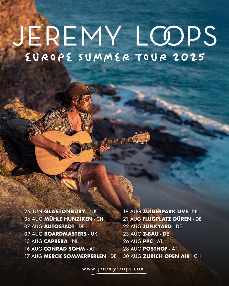 Europe! Summer tour is on! 🤩

Tickets are now live. Move fast and tell your friends!

See you in August.🔥

px.jeremyloops.com/tour